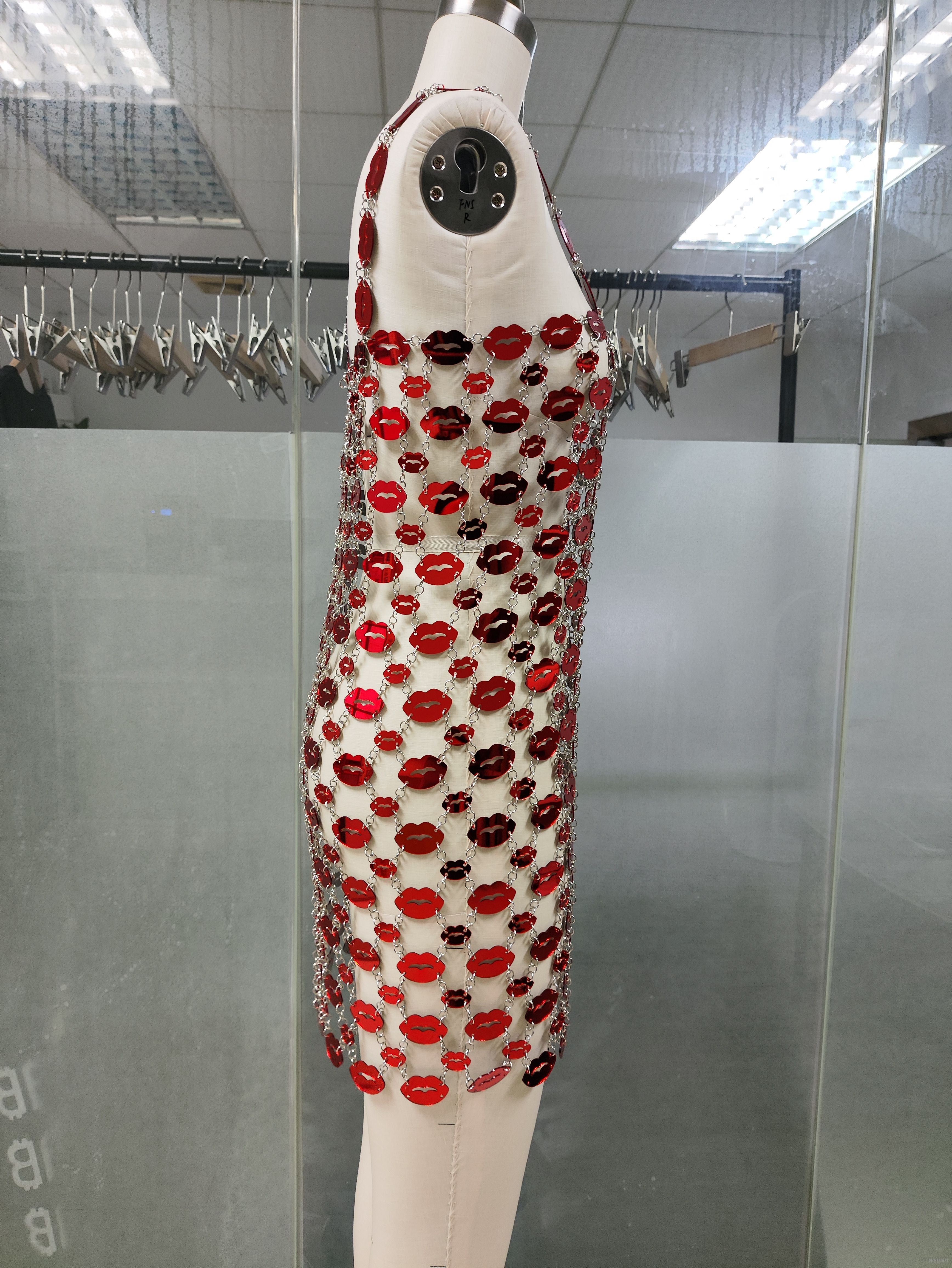 Sexy Sequin Lips Body - Vestido de Cadena para Mujer