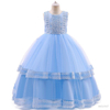 Vestido de ni&ntilde;a de flores de raso con elegancia dorada con lazo en la espalda