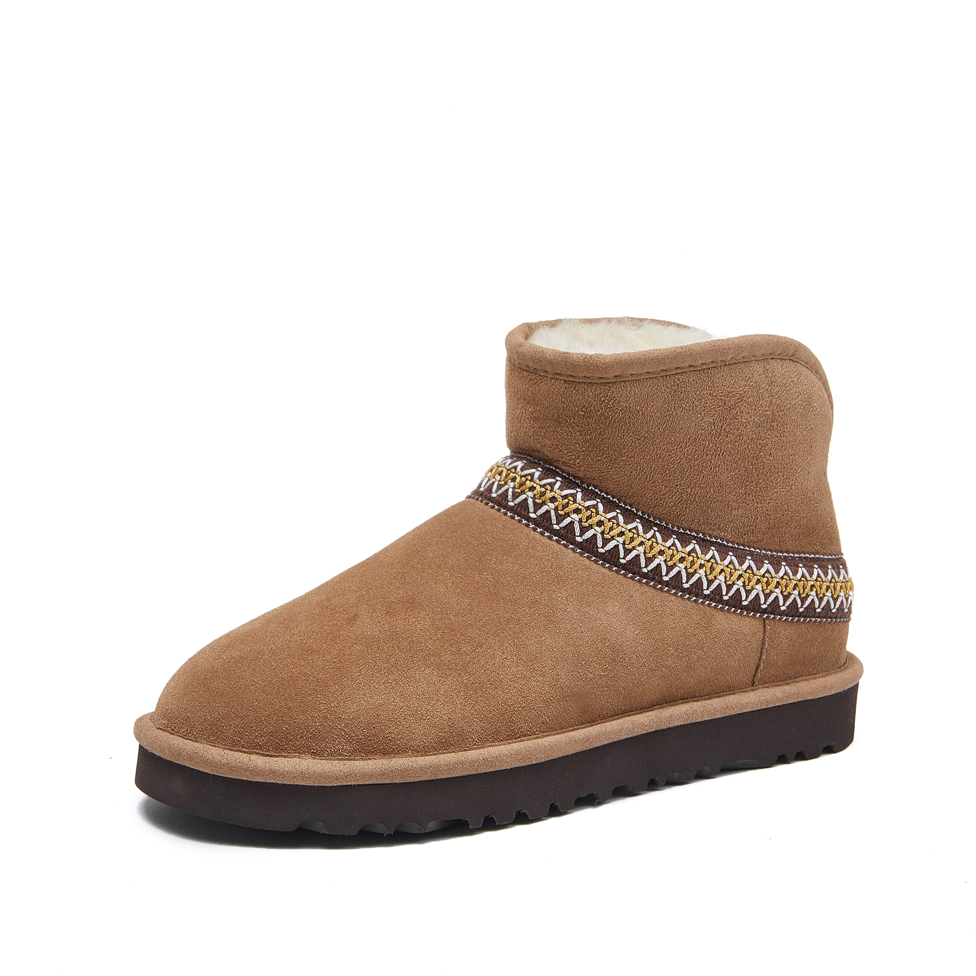 Forro polar bordado - Botas de nieve tobilleras forradas