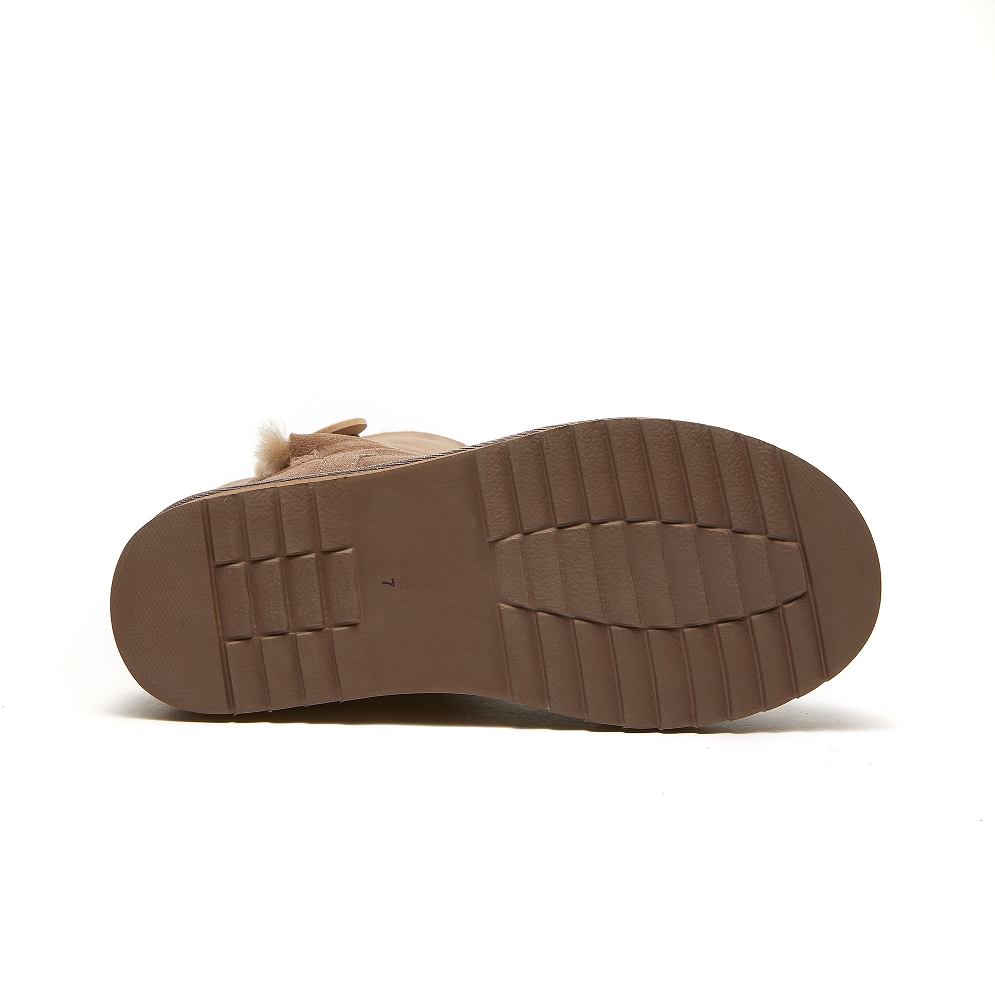 Botas DK.KAHKI estilo UGG altas peludas con tres botones para mujer 