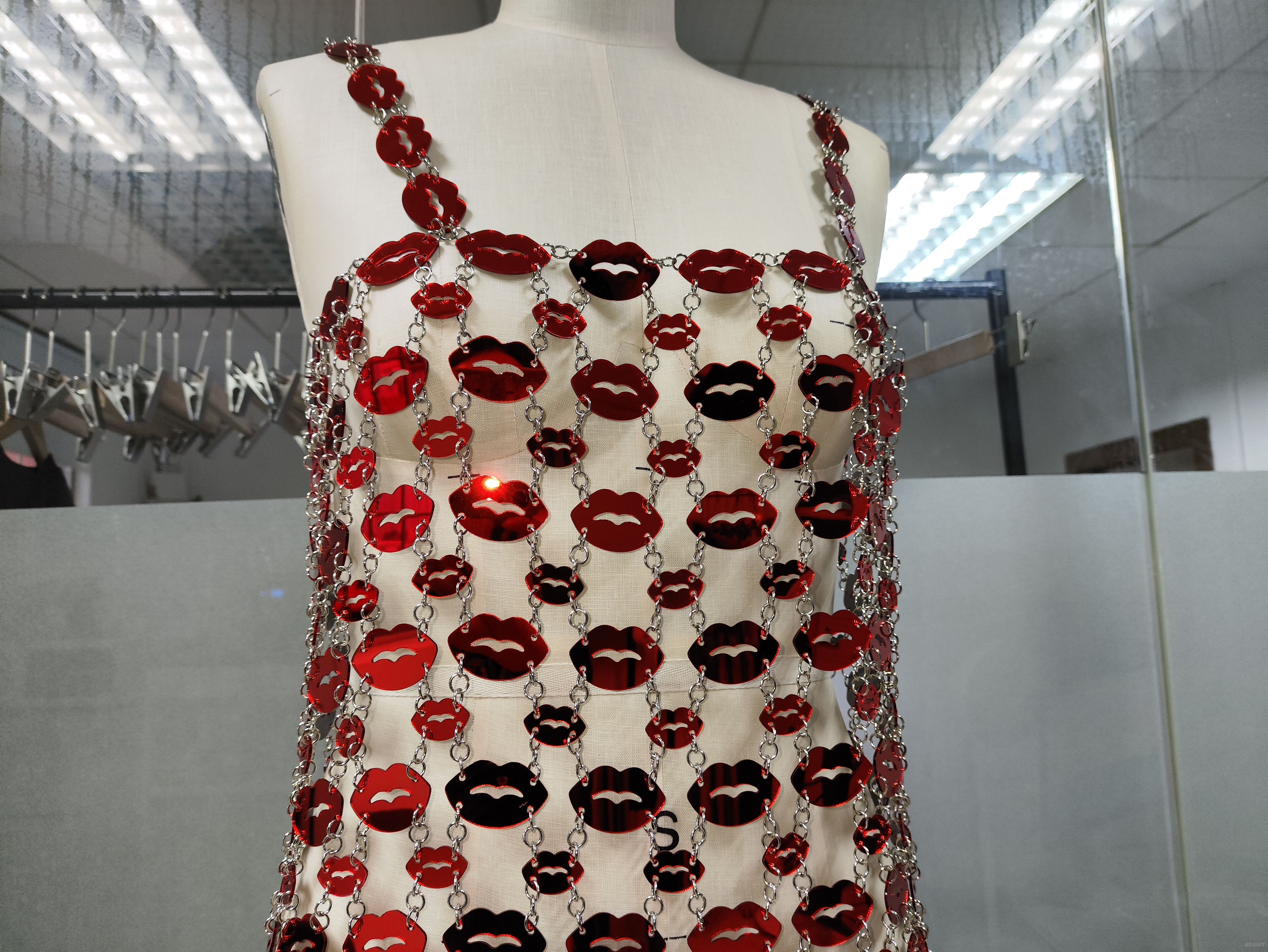 Sexy Sequin Lips Body - Vestido de Cadena para Mujer