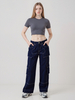 Pantalones anchos de mezclilla cargo de cintura alta