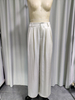 Pantal&oacute;n ancho color marfil de talle alto para mujer