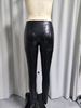 Leggings ajustados de piel sint&eacute;tica para mujer con cremalleras delanteras