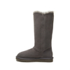 Botas altas estilo UGG peludas con tres botones para mujer